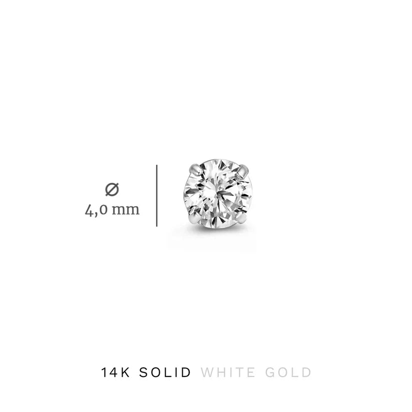 Boucles d'oreilles en pierre Dara brillante en or blanc