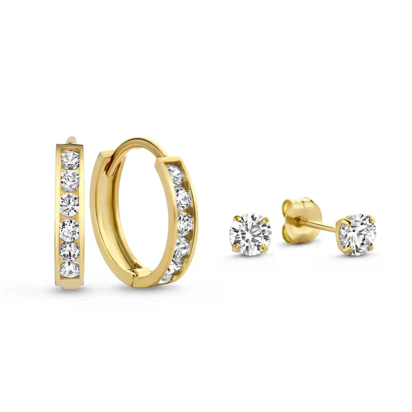 Boucles d'oreilles en pierre Dara brillante en or