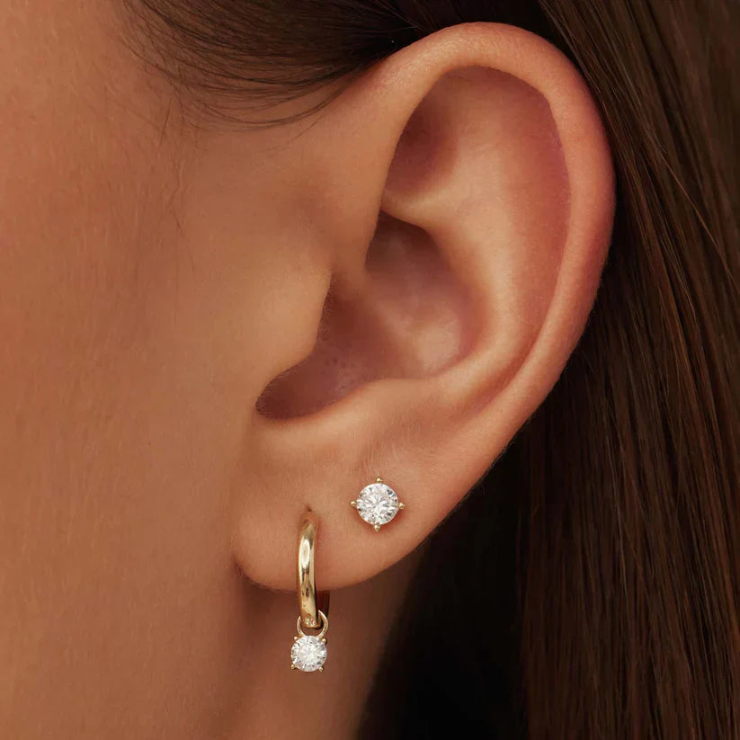Boucles d'oreilles en pierre larmes de lune en or