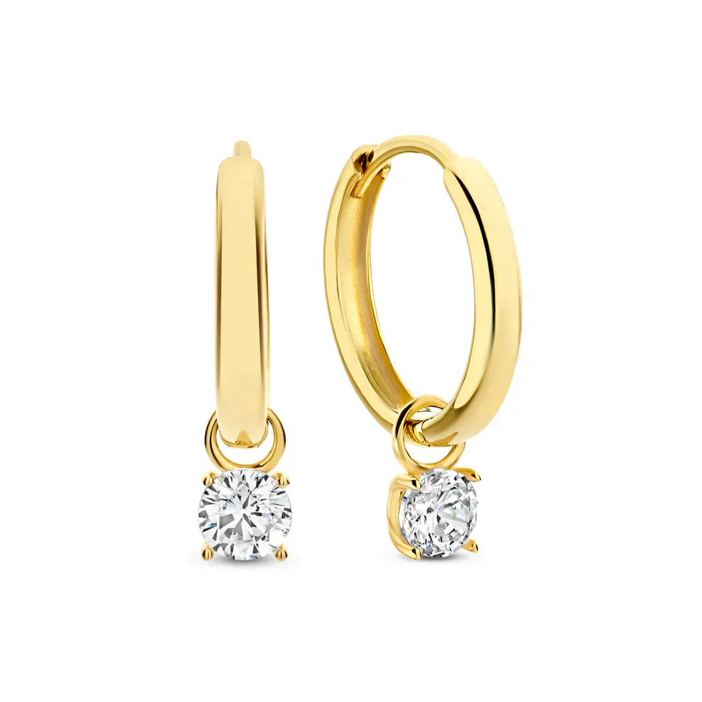 Boucles d'oreilles en pierre larmes de lune en or blanc