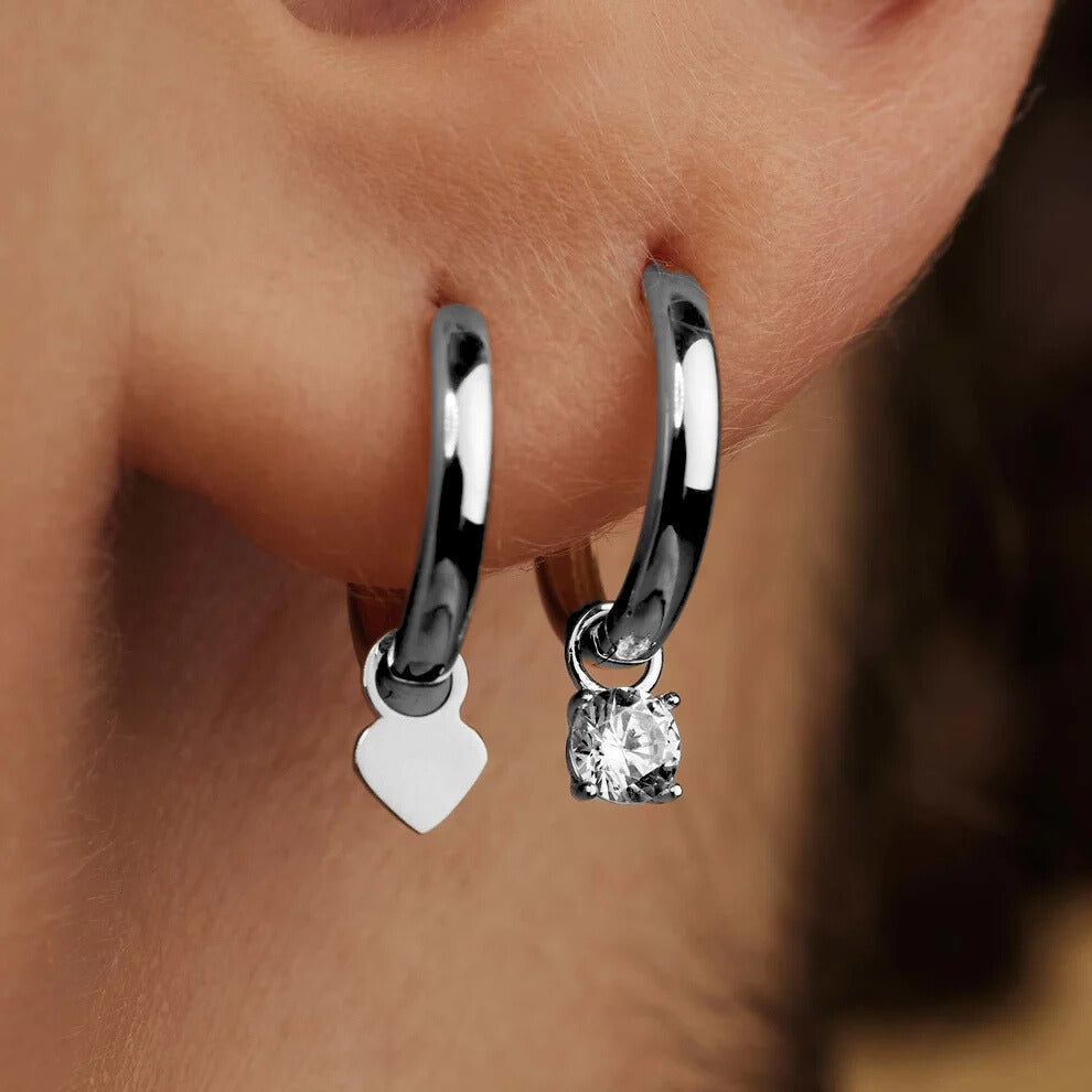 Boucles d'oreilles en pierre larmes de lune en or blanc
