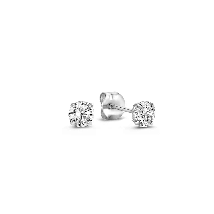 Boucles d'oreilles en pierre larmes de lune en or blanc
