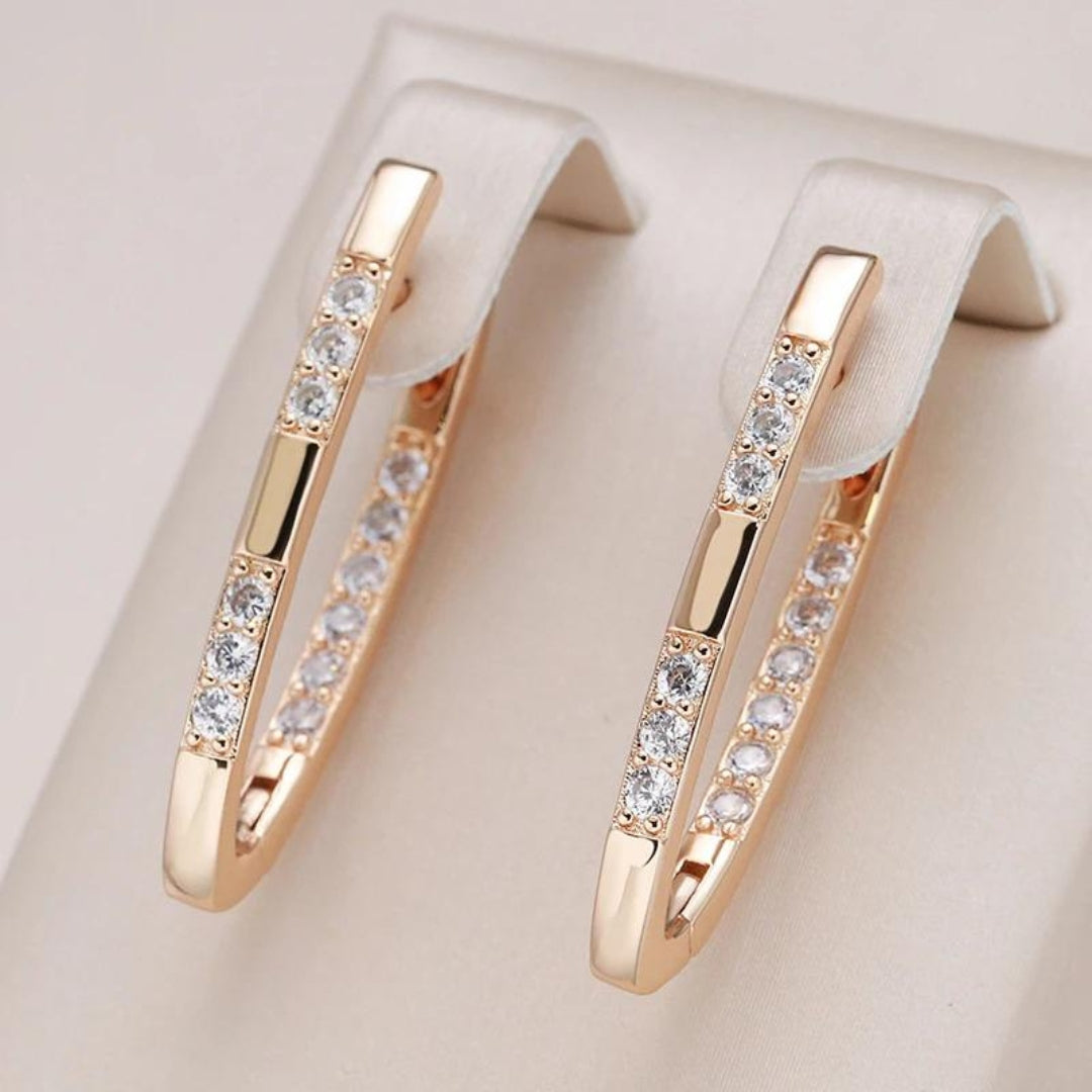 Boucles d'oreilles élégantes à brillants en or