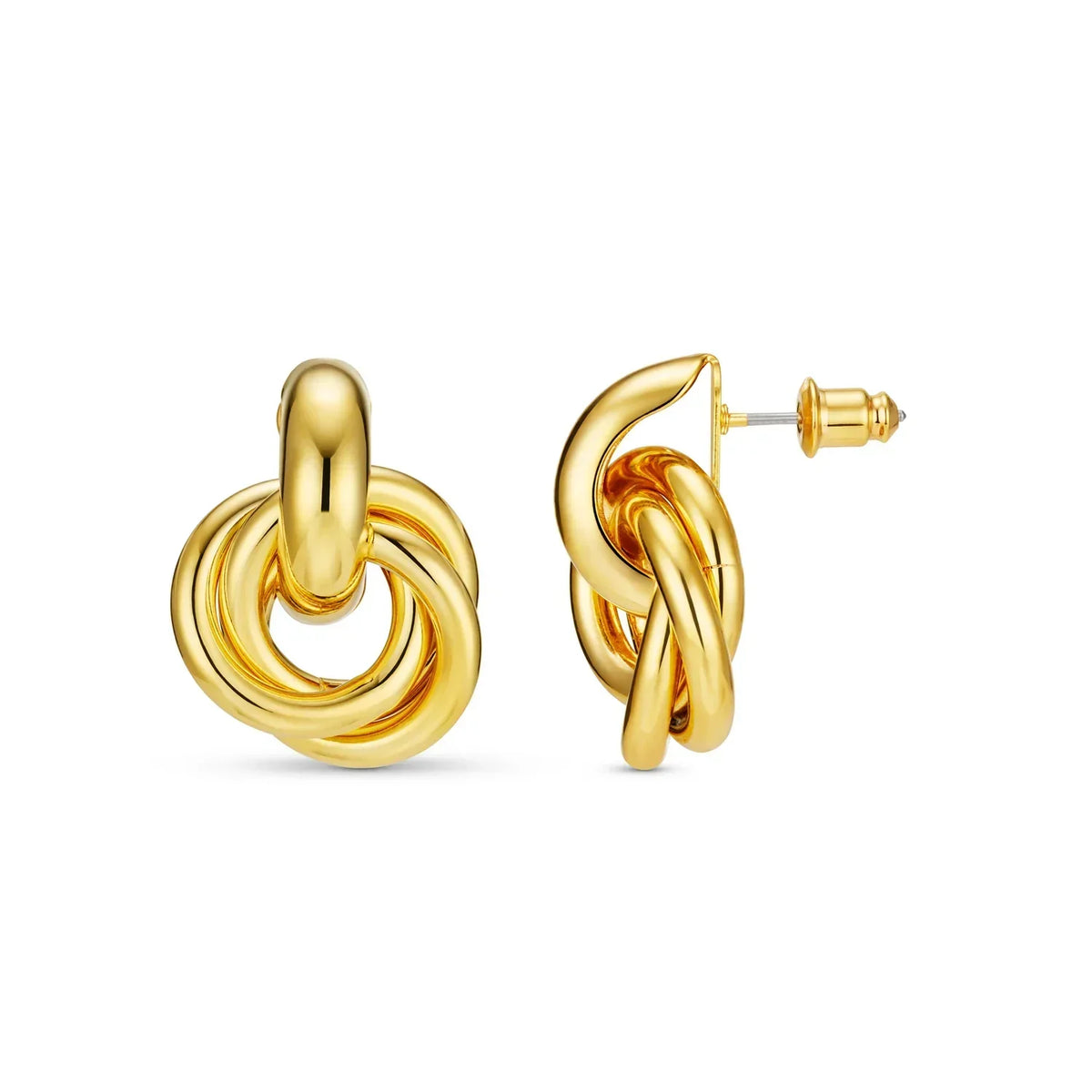 Boucles d'oreilles entrelacées en or blanc