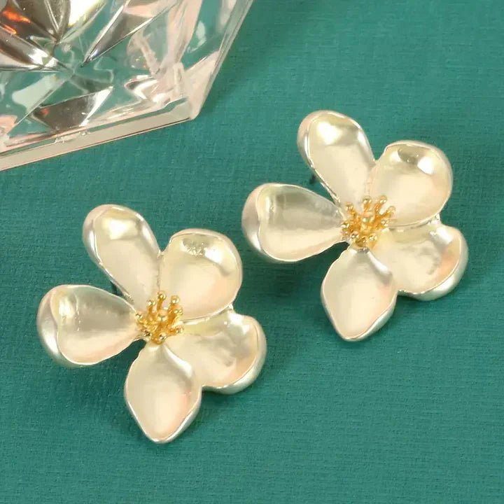 Boucles d'oreilles fleurs en or