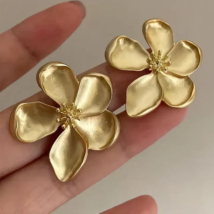 Boucles d'oreilles fleurs en or