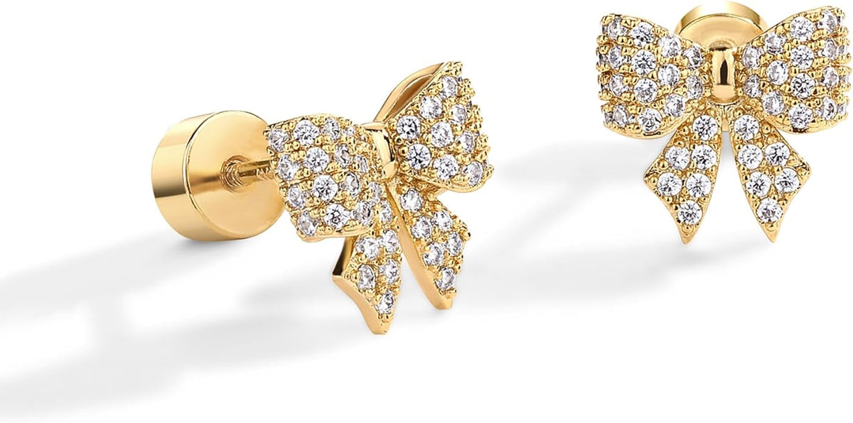 Boucles d'oreilles motif nœud en or