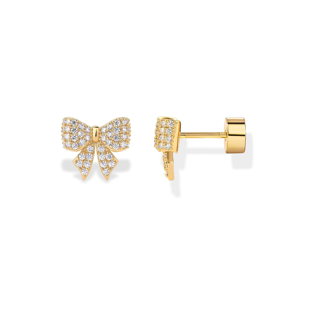 Boucles d'oreilles motif nœud en or