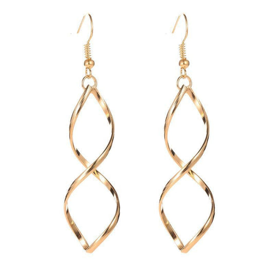 Boucles d'oreilles pendantes en spirale | Or