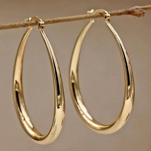 Boucles d'oreilles rétro en forme d'anneau en or