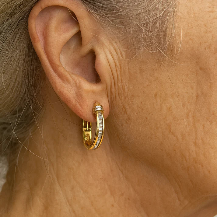 Boucles d'oreilles rétro en or et diamant