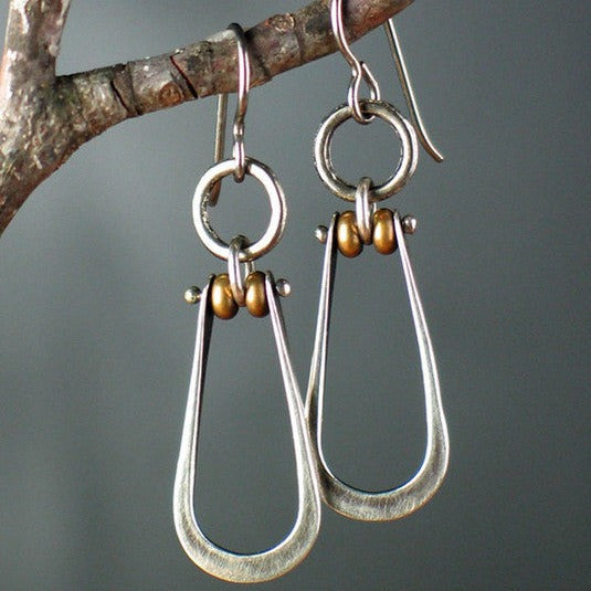 Boucles d'oreilles rétro pendantes en or