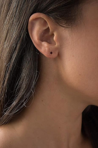 Boucles d'oreilles rondes en rubis | Or