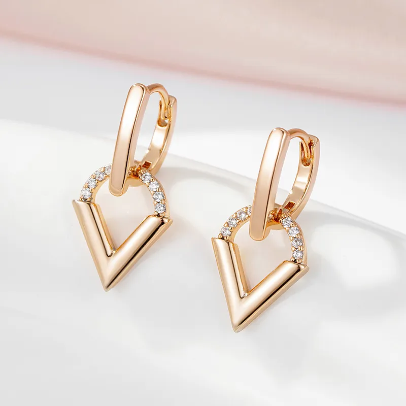 Boucles d'oreilles triangulaires en or