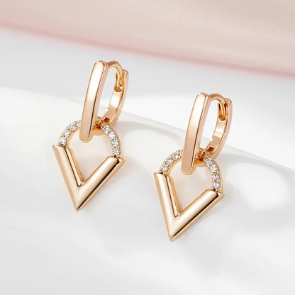 Boucles d'oreilles triangulaires dorées