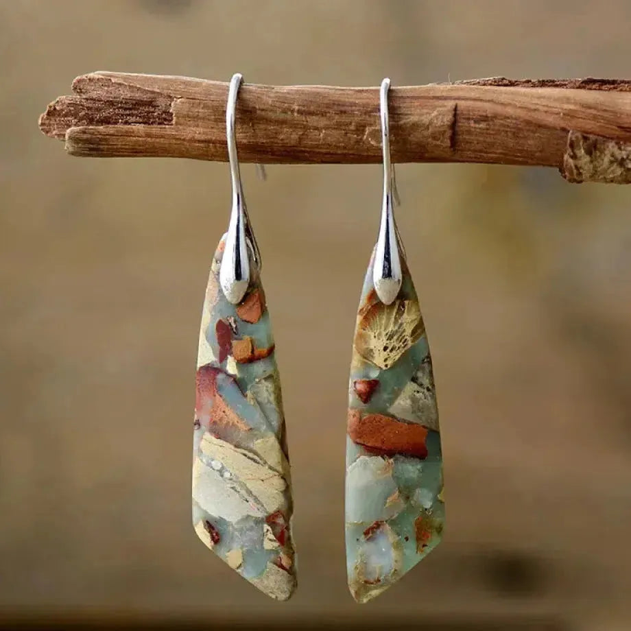 Boucles d'oreilles vintage avec pierres naturelles
