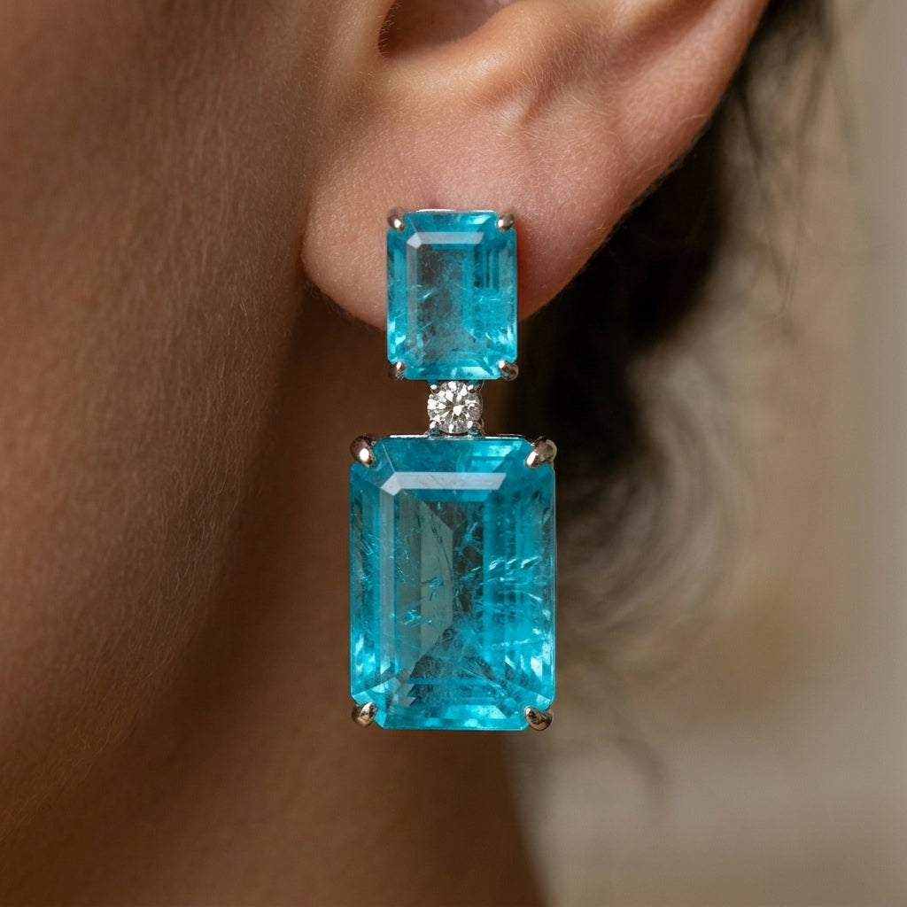 Boucles d'oreilles vintage avec turquoise en or