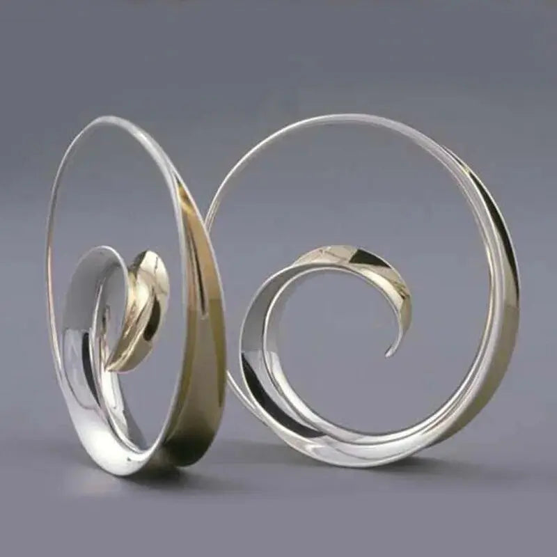 Boucles d'oreilles vintage avec vagues en or