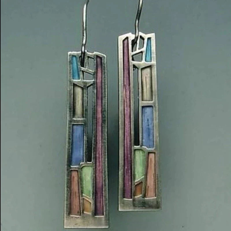 Boucles d'oreilles vintage en couleur or blanc en or blanc