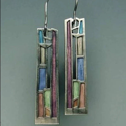 Boucles d'oreilles vintage en couleur or blanc en or blanc