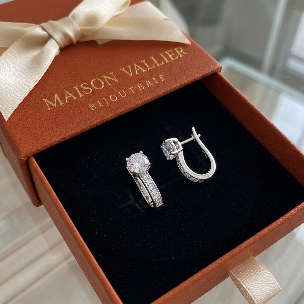 Boucles d'oreilles huggie en or blanc