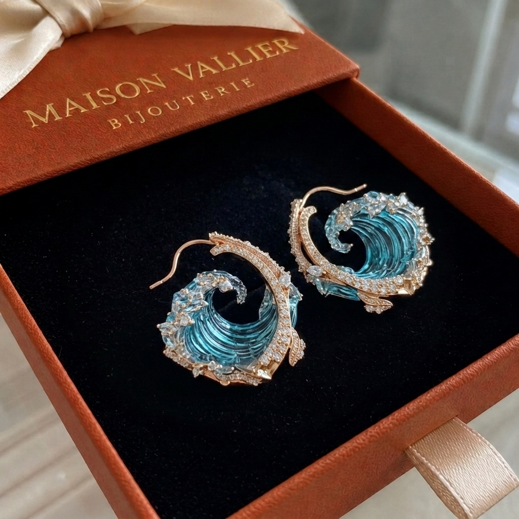 Boucles d'oreilles Serments de l'océan en or
