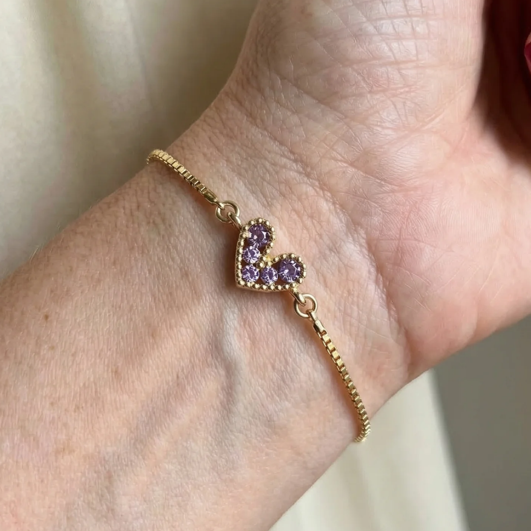 Bracelet amour Lilas en or