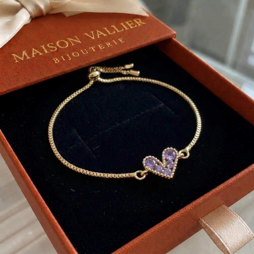Bracelet amour Lilas en or