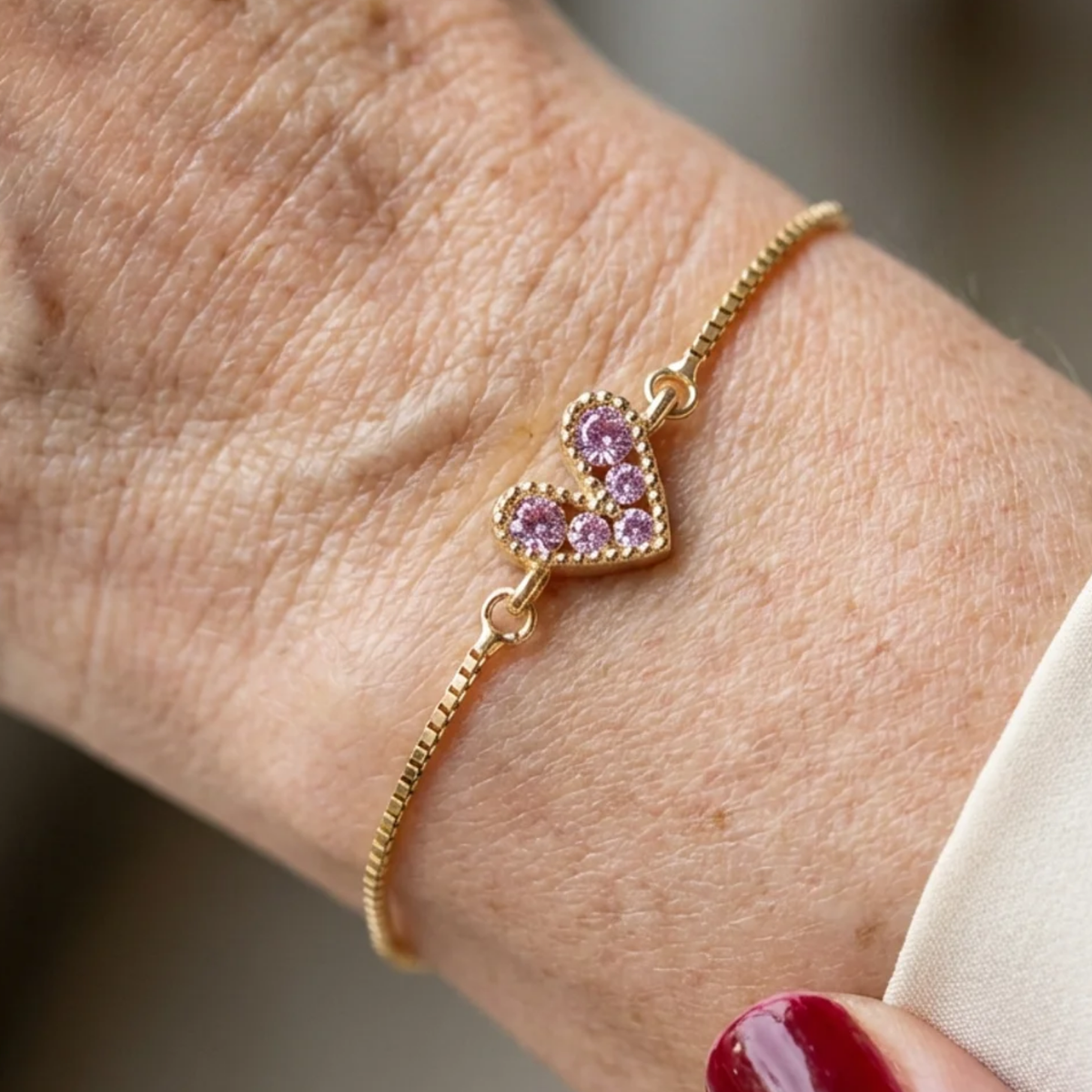 Bracelet amour rosé en or