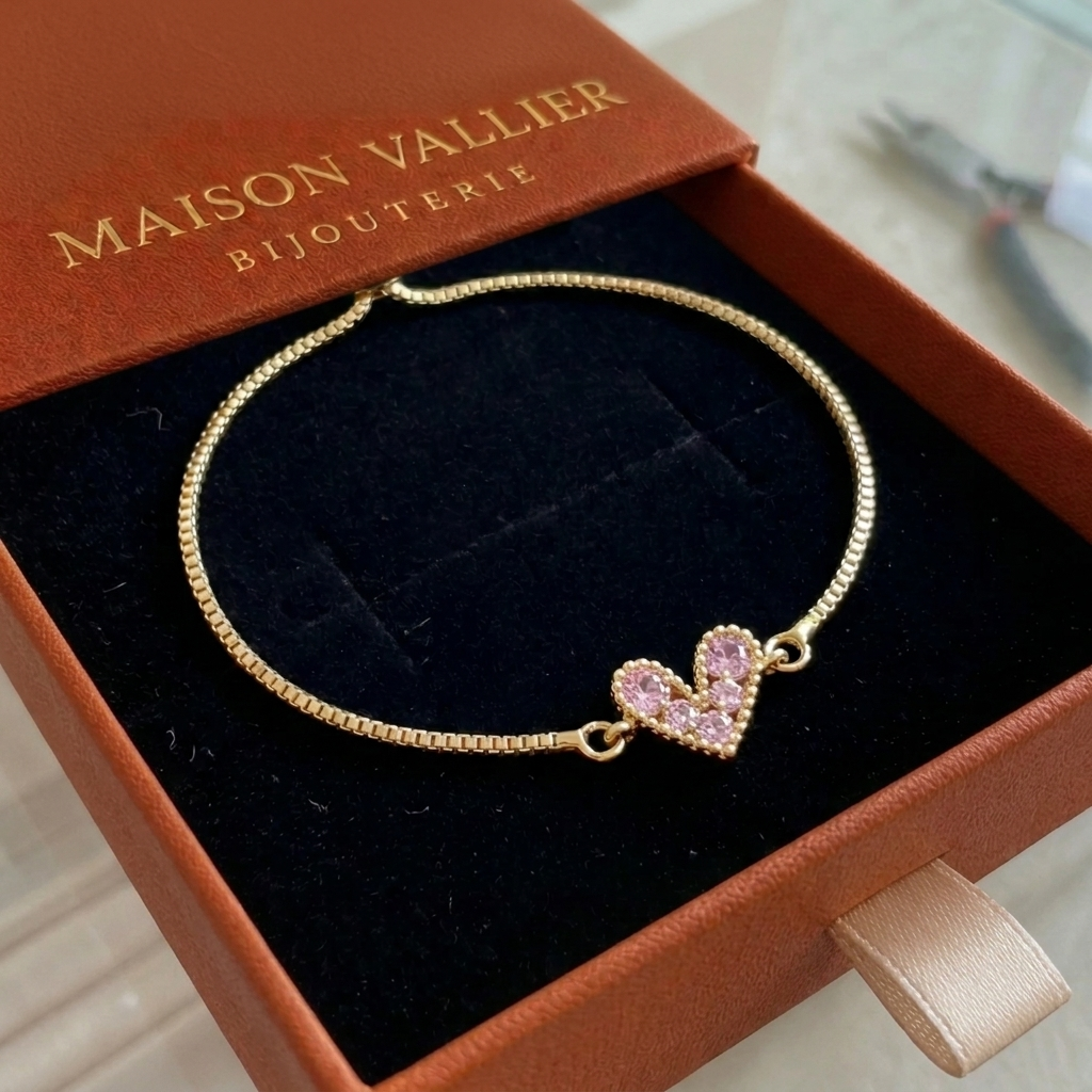 Bracelet amour rosé en or