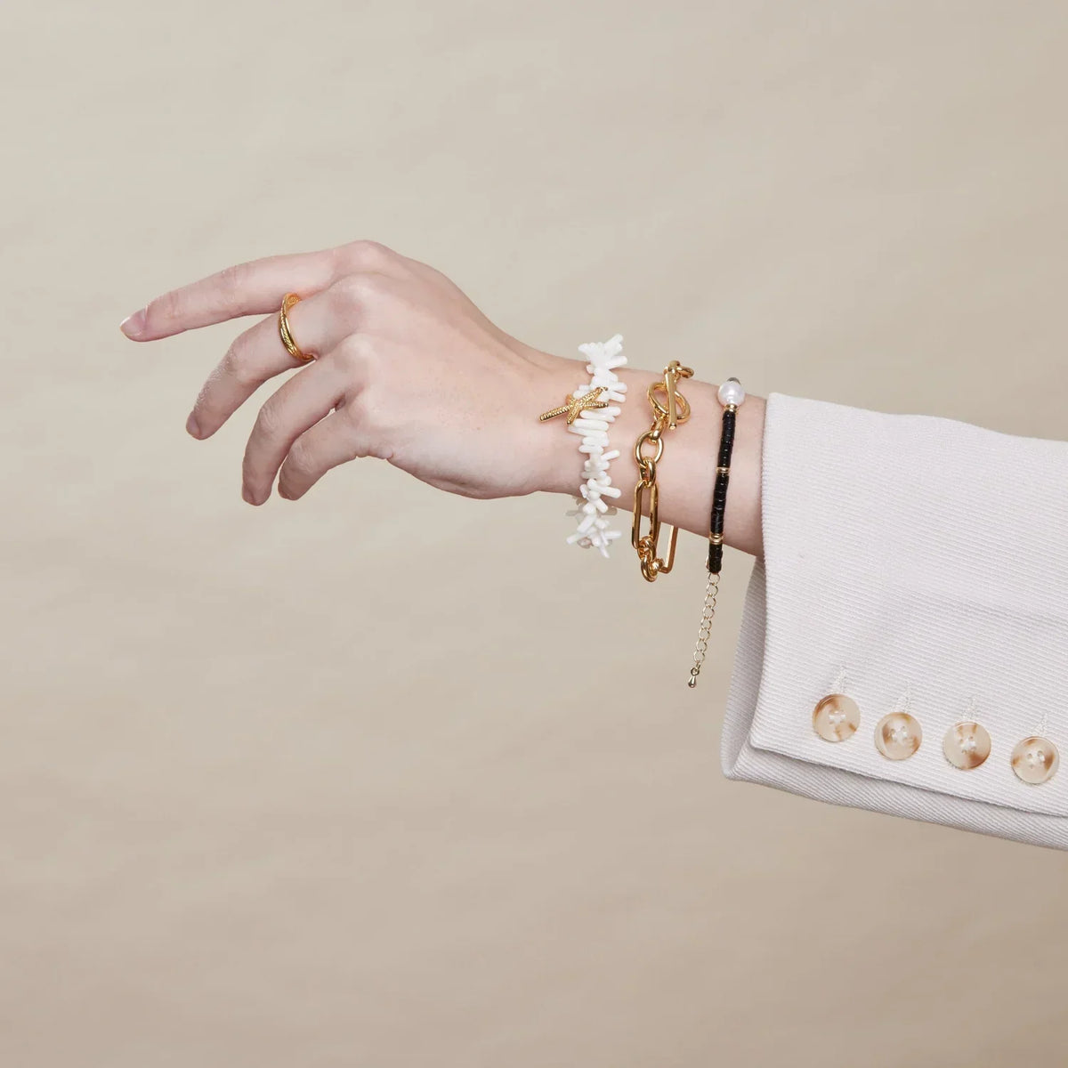 Bracelet Barrette lien en or
