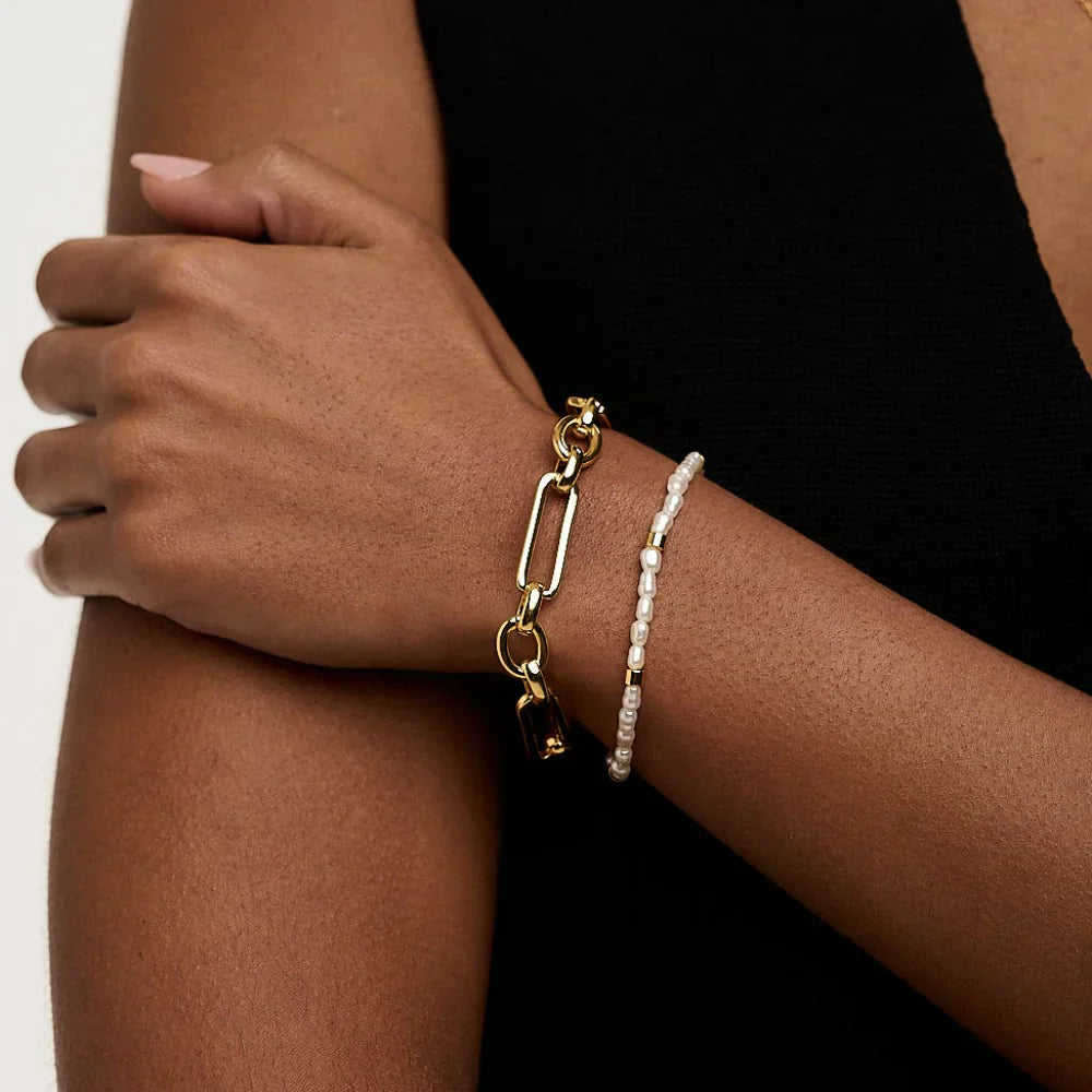 Bracelet Barrette en or blanc