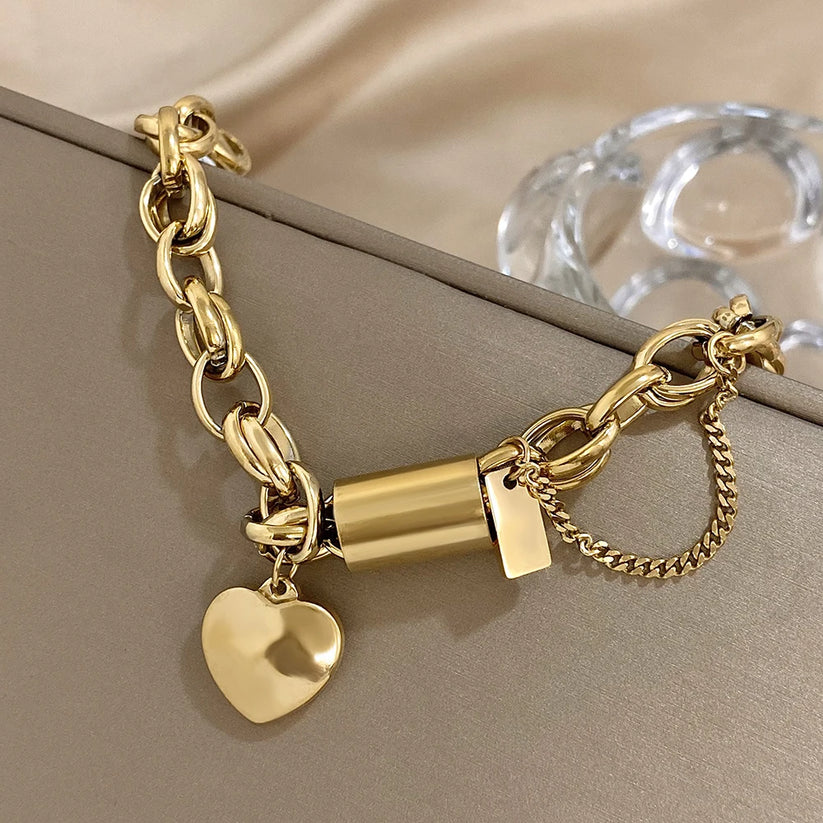 Bracelet chaîne épaisse Revitalisante en or blanc