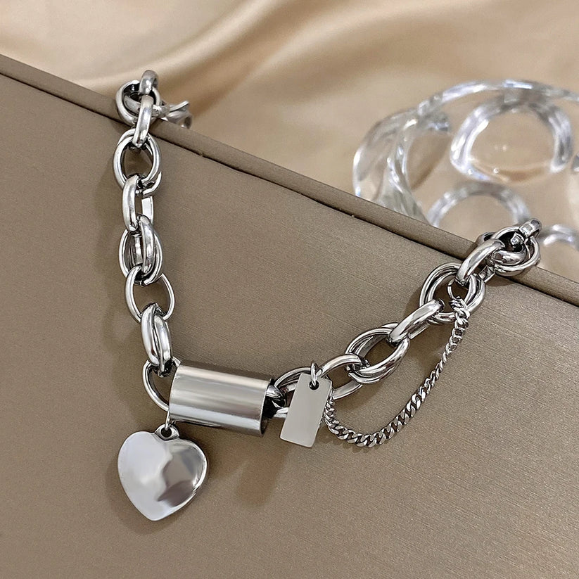 Bracelet chaîne épaisse Revitalisante en or blanc