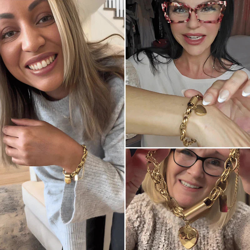 Bracelet chaîne épaisse Revitalisante en or blanc