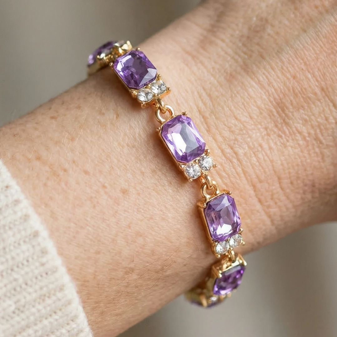 Bracelet charme améthyste Valleria en or