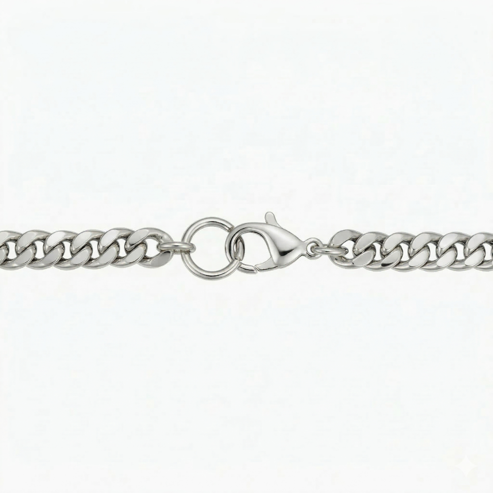 Bracelet cubain en or blanc