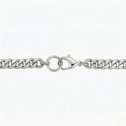 Bracelet Cubain en Or Blanc