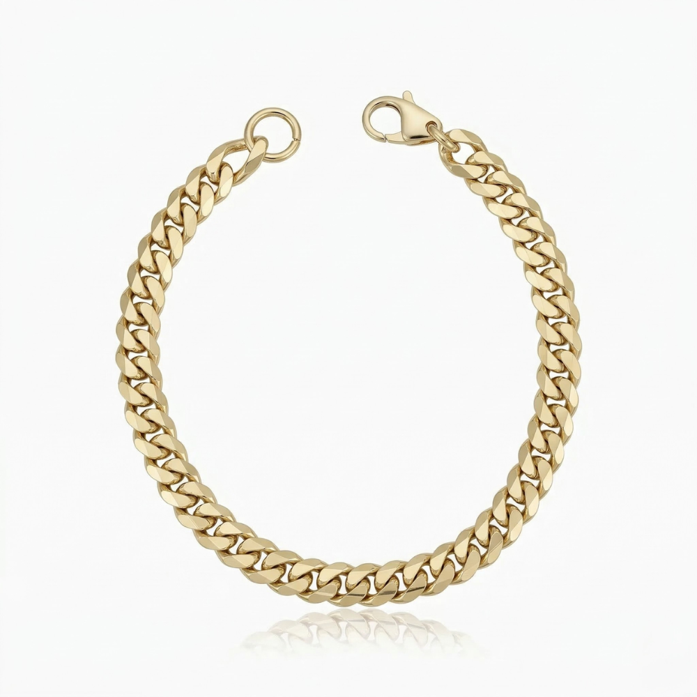 Bracelet cubain en or blanc