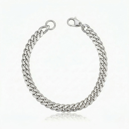 Bracelet Cubain en Or Blanc
