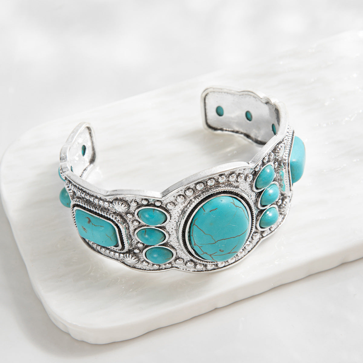 Bracelet cuff céleste Valcourt en or blanc