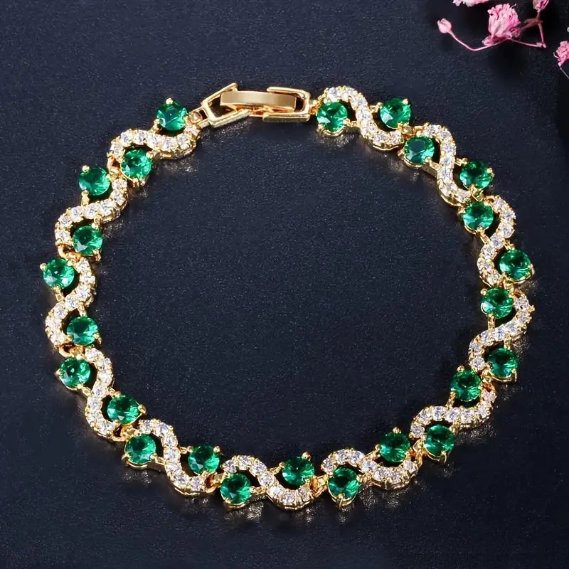 Bracelet Diana émeraude en or