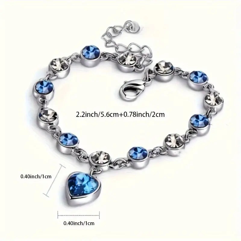 Bracelet éclat cœur océan en or blanc