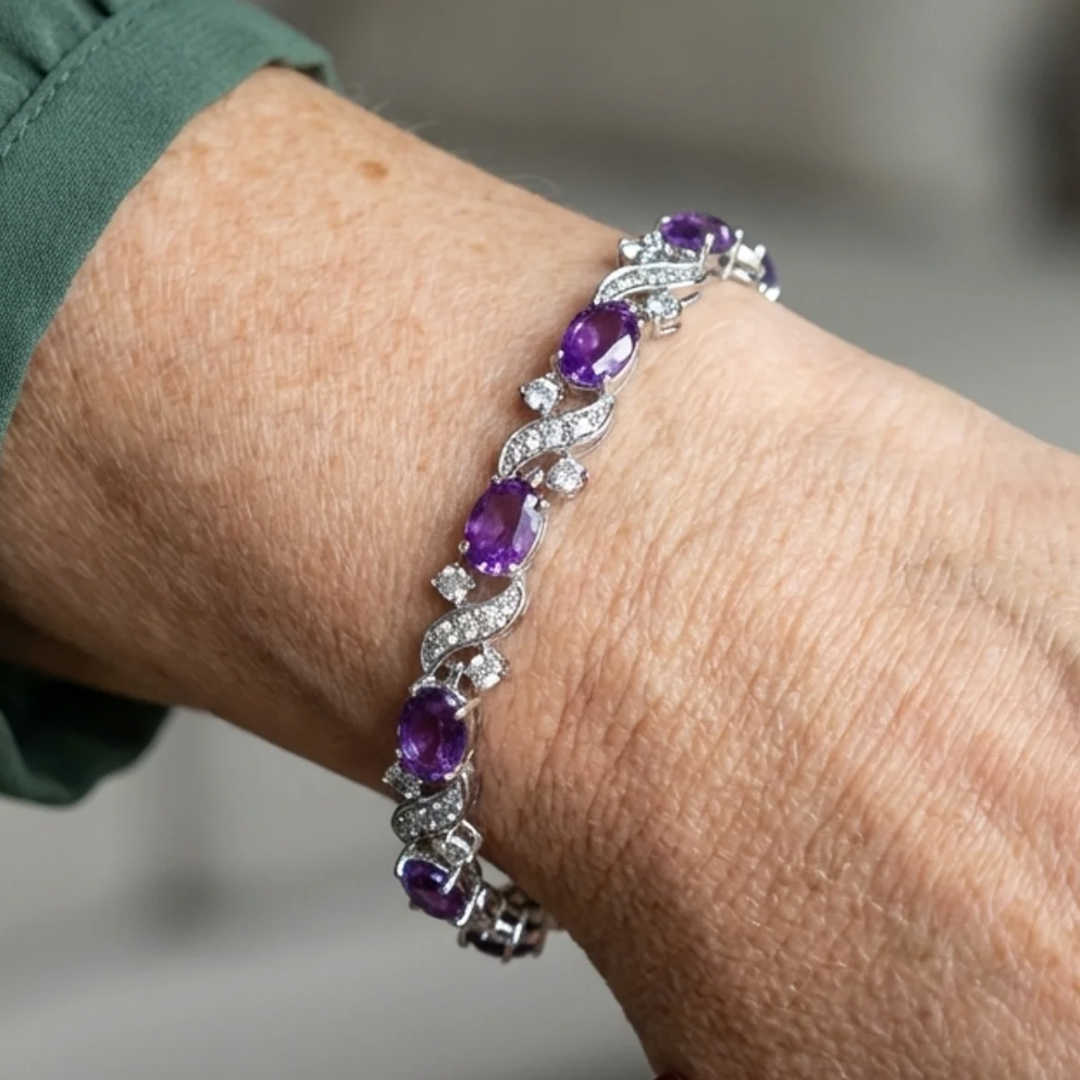 Bracelet Giada Valethyst en or blanc