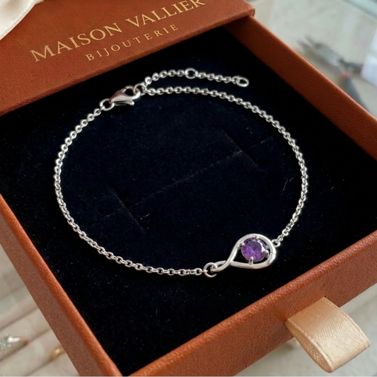 Bracelet Infini Améthyste | Or Blanc