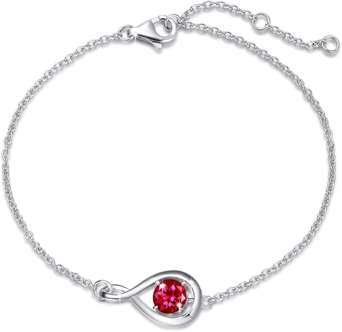 Bracelet infini en rubis en or blanc