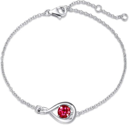 Bracelet Infini en Rubis | Or Blanc