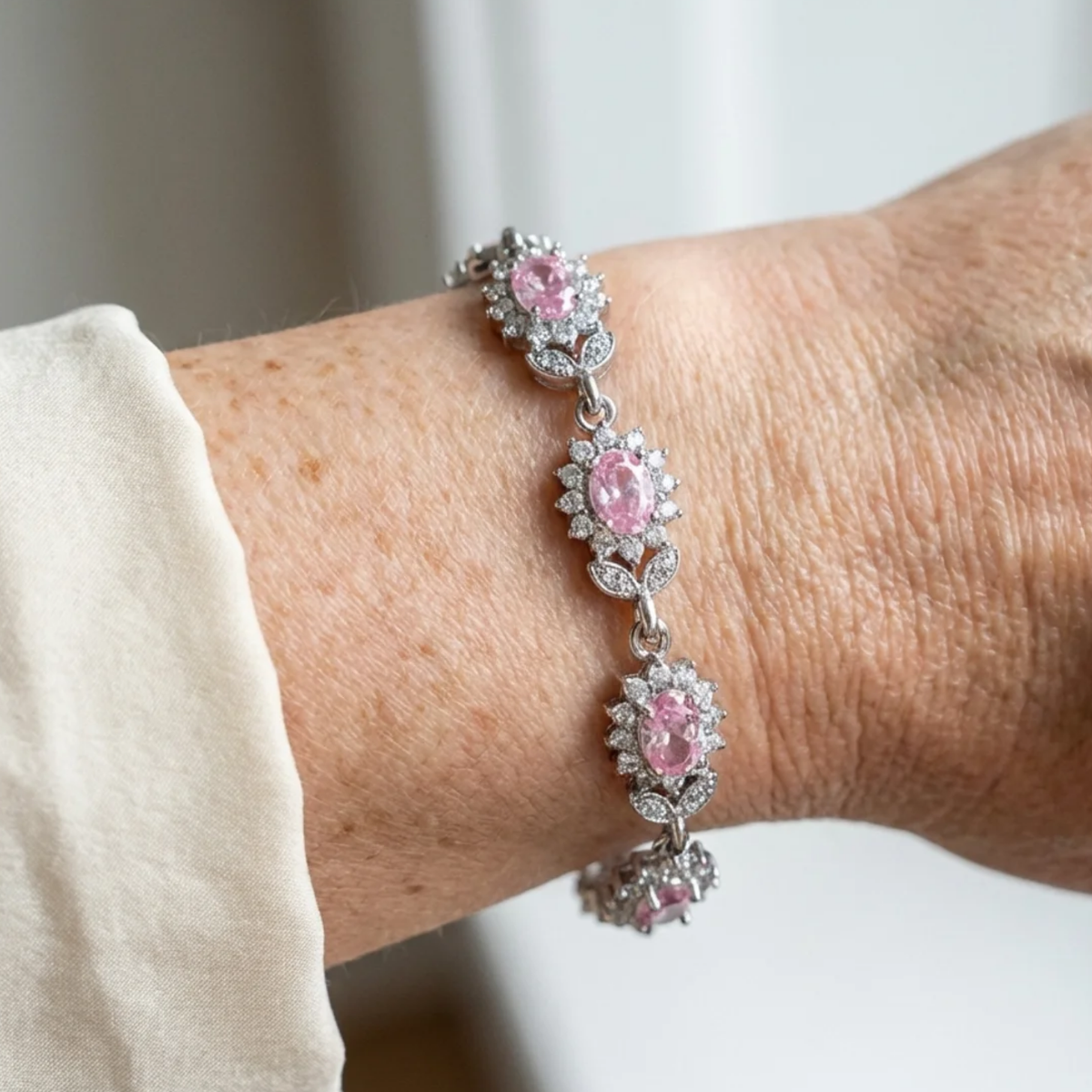 Bracelet Iridessa Pinkthorn en or blanc