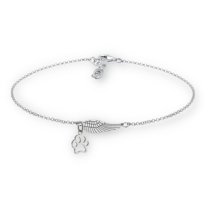 Bracelet Monument en Argent avec Cheveux d'Ange et Empreinte | Fait à la main