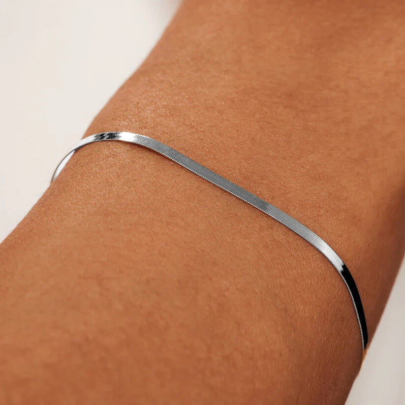 Bracelet soleil serpent en or blanc